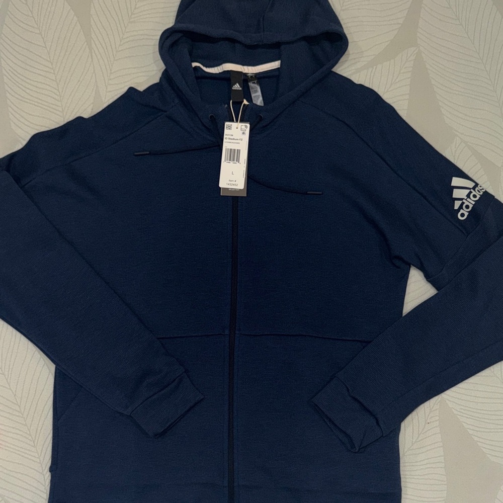 Adidas Dark Blue Full-Zip Hoodie